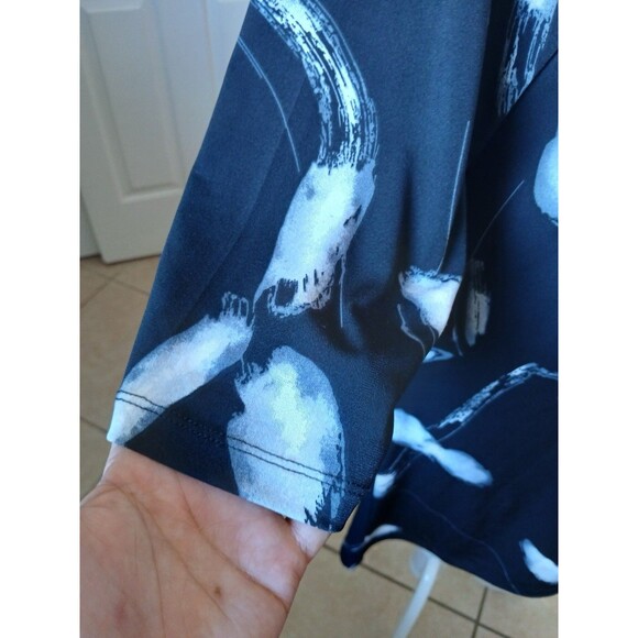 Grace The Perfect Fit Womens Blouse Tunic 2X Black Mock Neck 3/4 Sleeve - Picture 6 of 15